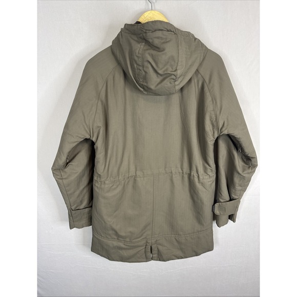 Tentree Womens Hooded Jacket Medium Olive Green Full Zip Outdoor Hiking Coat - Picture 4 of 9